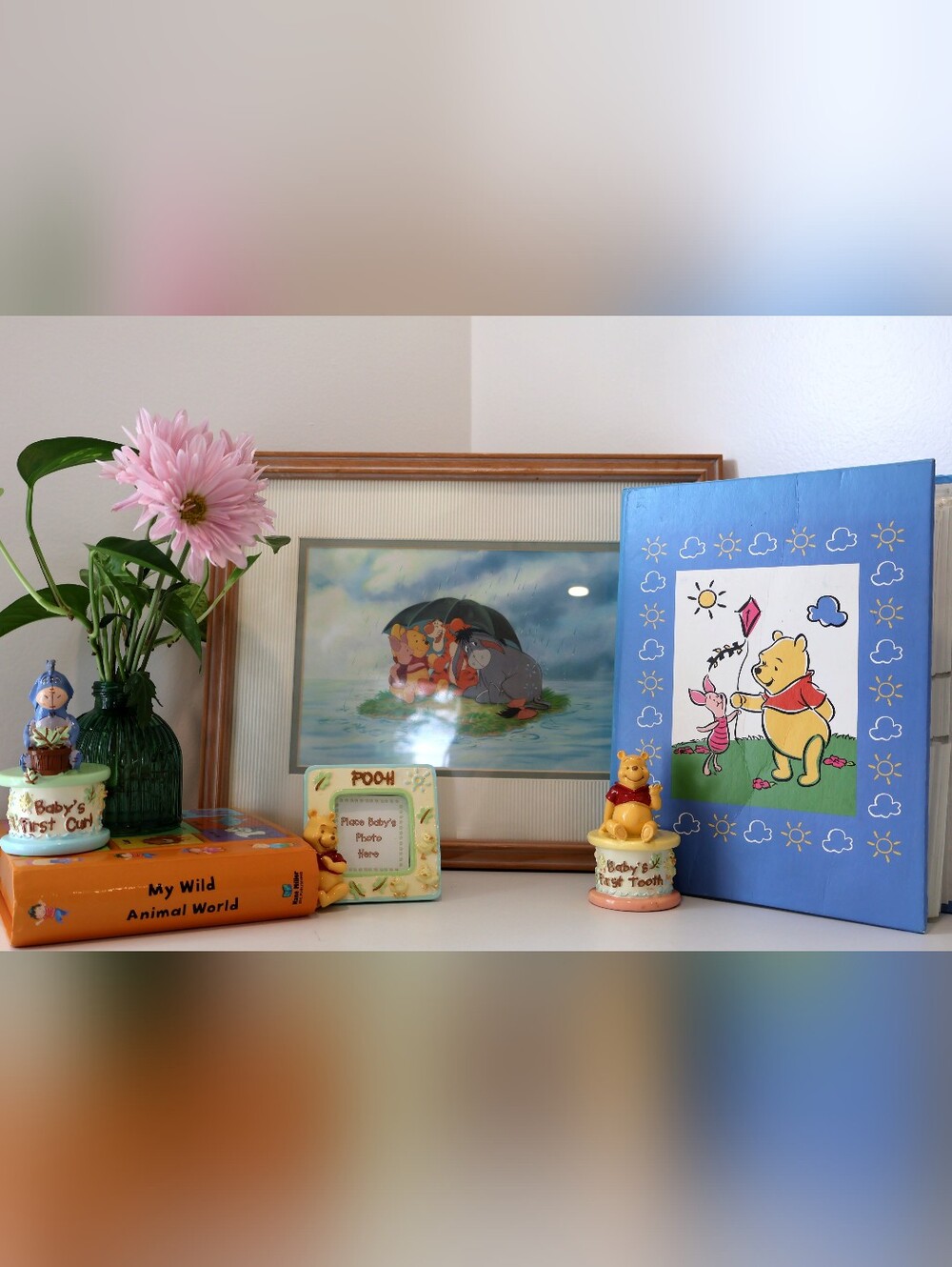 Vintage 90's Y2K Disney Winne the Pooh Classic Nursery Decor & Keepsakes Bundle